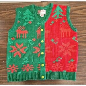Ugly Christmas Sweater Women’s Best Merry Christmas Sz XL Vest